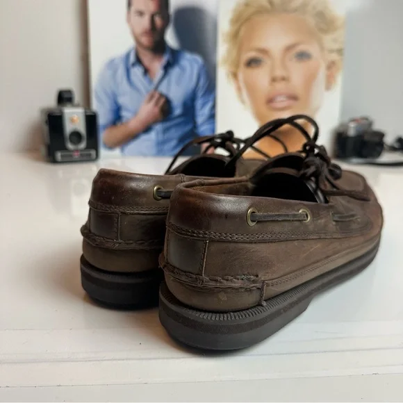 Bass Leather Boat Shoes | Dark Brown · Preppy Coastal / Ivy Classic - Picture 4 of 9